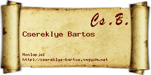 Csereklye Bartos névjegykártya
